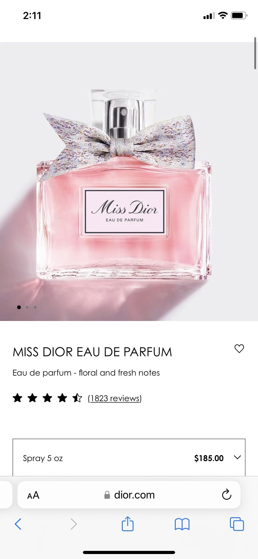 Brand New Dior Perfume Never Opened 5oz