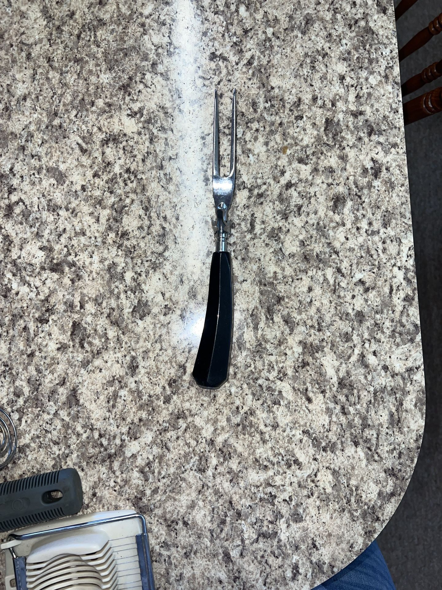 Vintage 2 prong Carving Fork with Black Handle