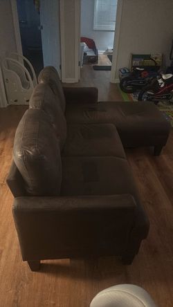 Brown Sectional Sofa with Chaise