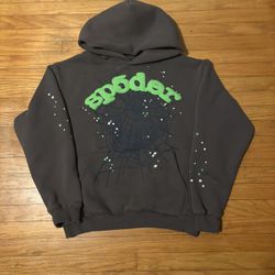 grey and green spider hoodie 