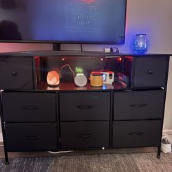Dresser With LED Lights & Power Plugs 
