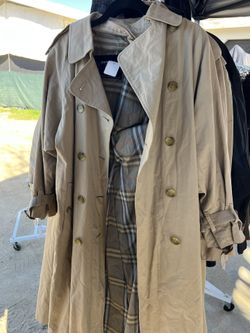 Vintage Burberry Trench Coat Grey Interior 