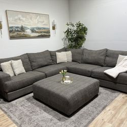 AFW Grey Large Sectional Couch - Delivery Available 