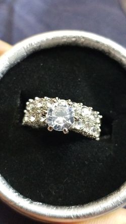 Women's wedding engagement promises ring sets size 5.0