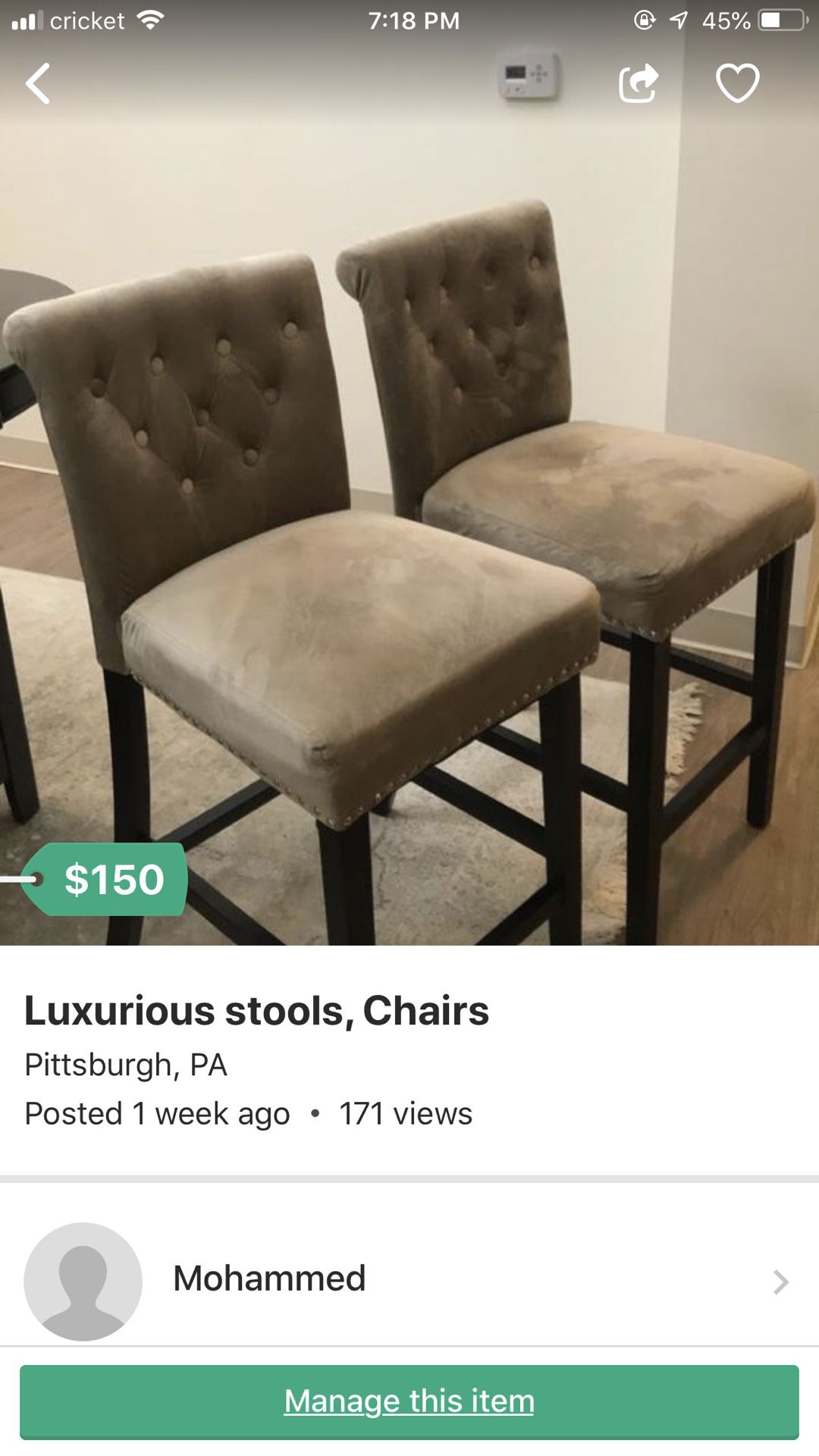 Luxurious stools, Chairs