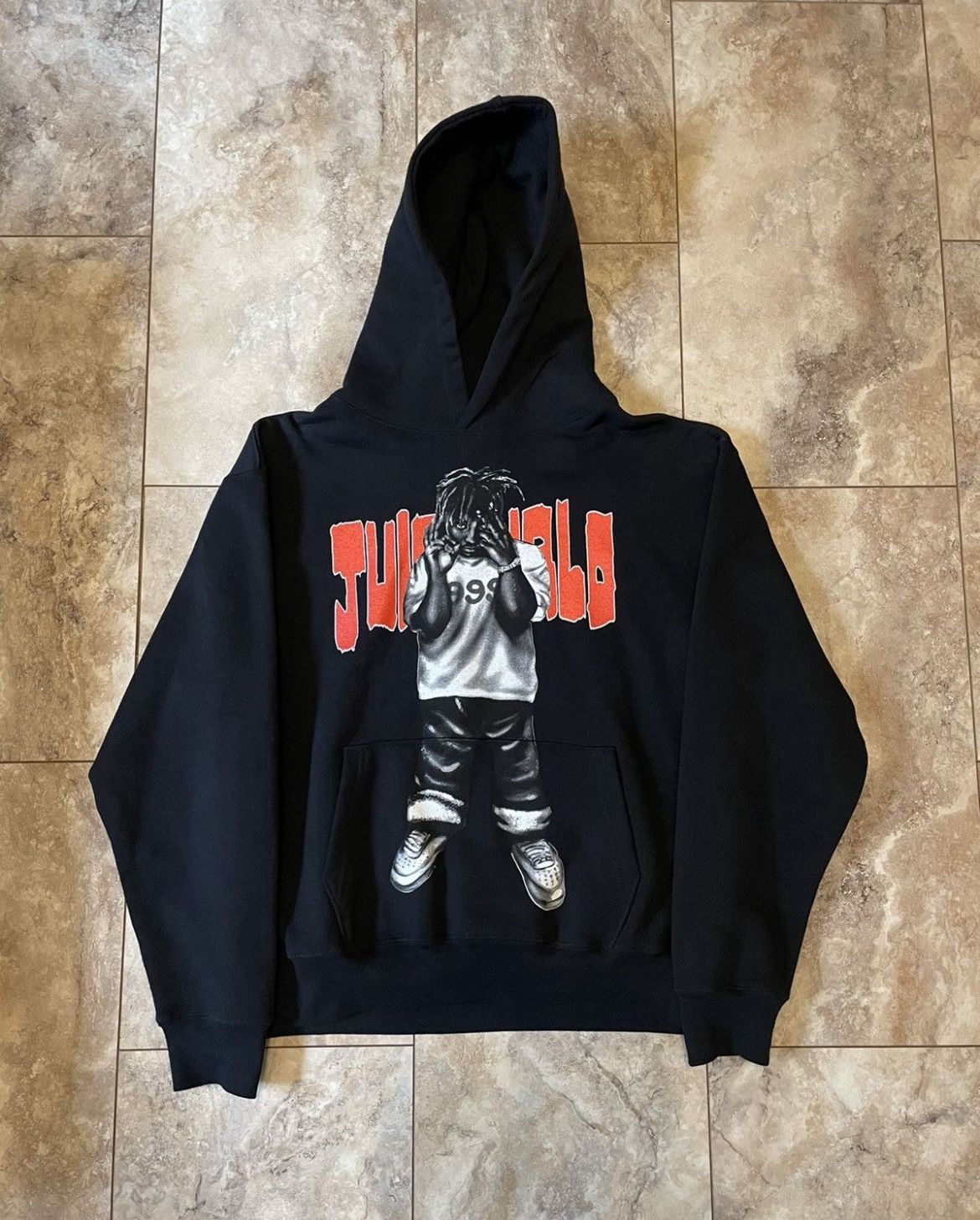 Vlone Juice Wrld Man of The Year Hoodie Black Size Large