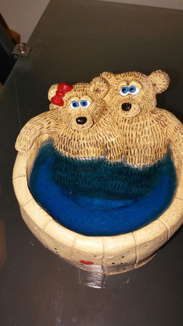 Ceramic Bears in Hot Tub.