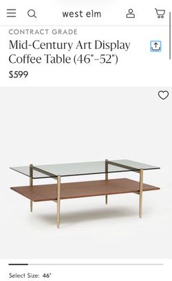 West Elm Mid-Century Art Display Coffee Table (46")