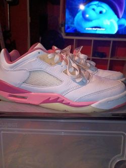 Air Jordan 5 Low White Pink Sneakers size 7