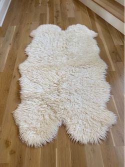 Like-New 100% Sheepskin Shag Rug, 71” x 43”