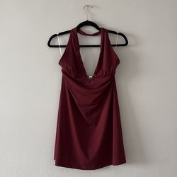 Burgundy Backless, Cocktail Dress (M)