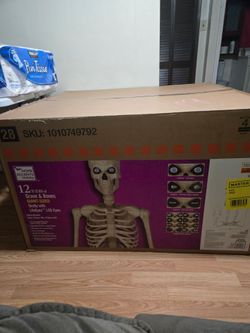 home depot Home Accents Holiday 12 ft Giant Skeleton with LifeEyes LCD