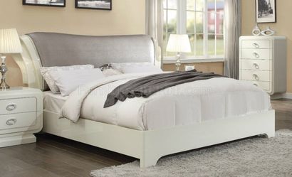 Brand New Ivory High Gloss Bed