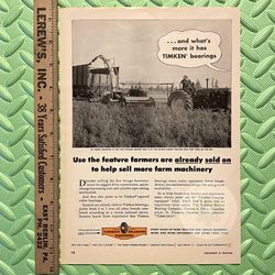 Original 1955 Massey-Harris 44 Tractors - Timken Bearings Print Ad