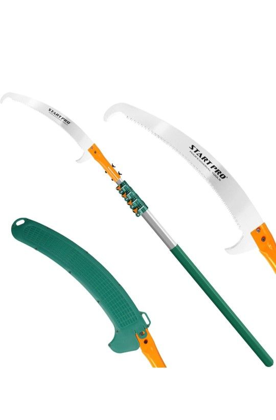 18ft Tree Pruning Saw, Telescopic Manual Lightweight Extendable Pole Saw with Sharp Carbon-Enriched Blade for Efficient Tree Maintenance and High-Reac