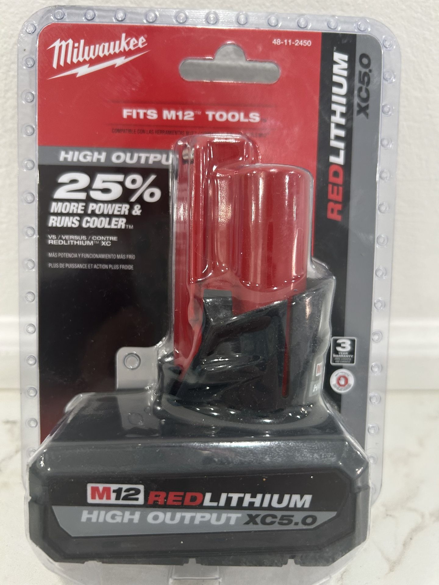 Milwaukee M12 High Output XC5.0 Red Lithium