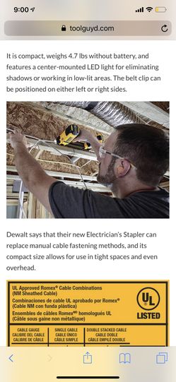 Dewalt electrician stapler gun