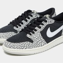 Air Jordan 1 Low OG Black Cement – Size 10.5 – Like New – Clean Pair w/ OG Box