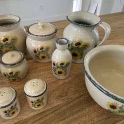 13pc Ceramic Sunflower  Kitchenware