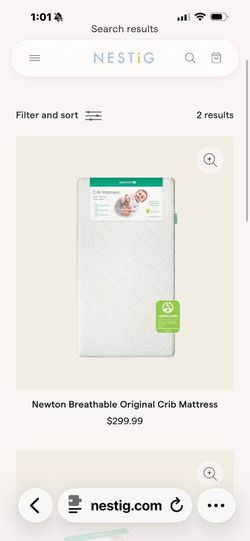 Newton breathable mattress with extra waterproof cover (total 2), 2 sets of organic cotton sheets