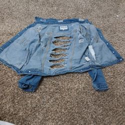 Blue Ripped Jean Jacket 