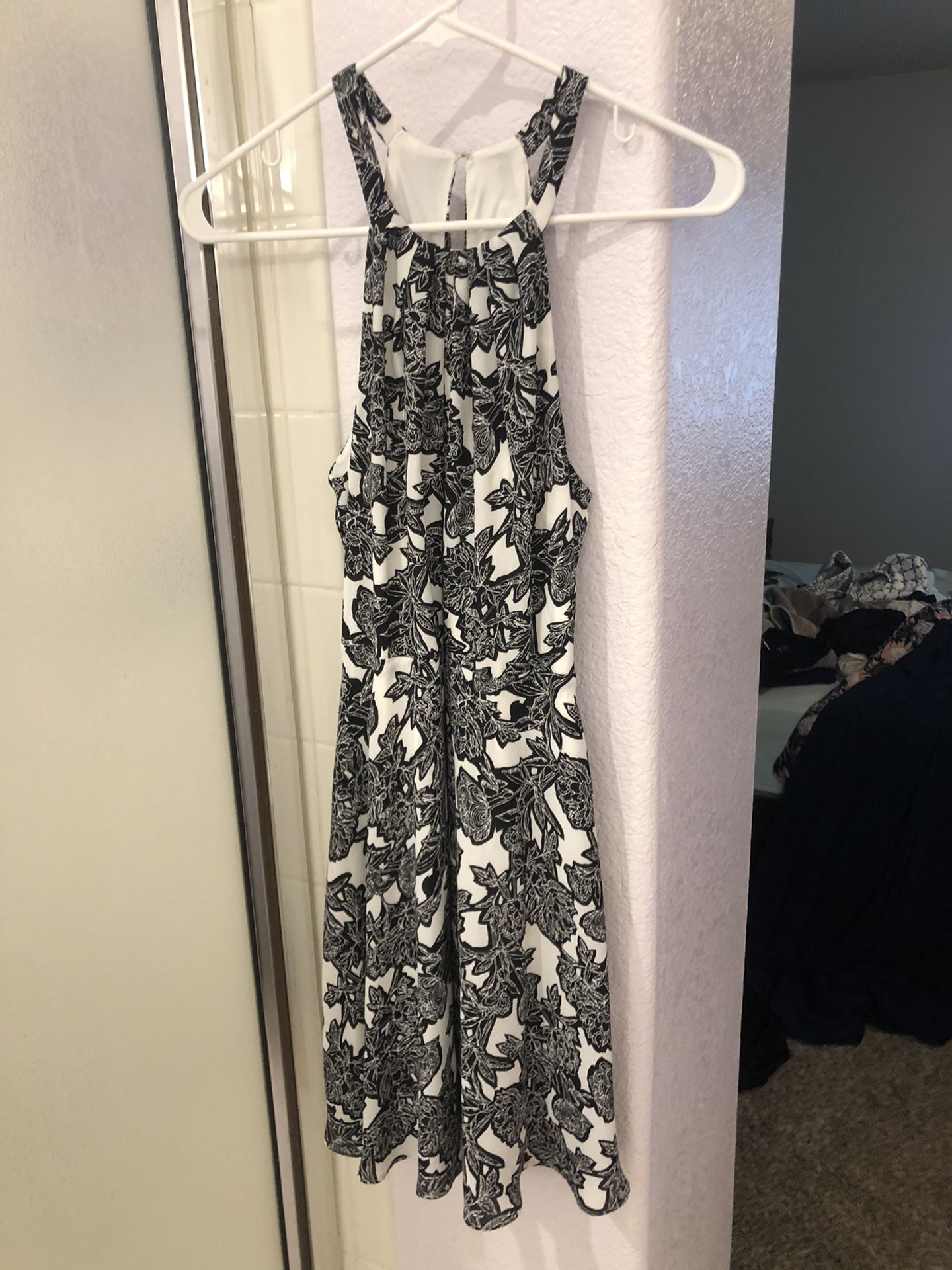 Black and white semi formal dress