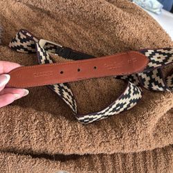 Vintage Tardini Geometric W/alligator Skin Belt 30”