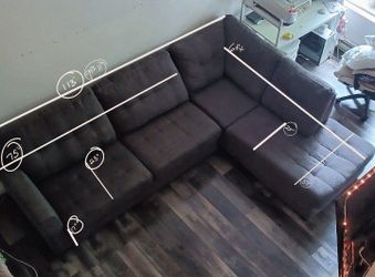 Dark Gray L-Shaped Sectional Sofa