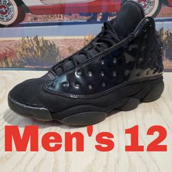 Nike Men's Size 12 Jordan 13 Retro Cap And Gpwm Black Leather 414571-012