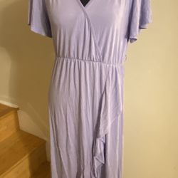 Ingrid and Isabel maternity lavender maxi faux wrap dress size s