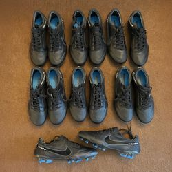 Nike Tiempo Legend 9 Elite FG Black/Blue Soccer Cleats Lot of 7