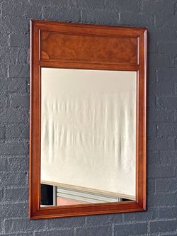 Mid-Century Modern Cherry Wood Wall Hanging Mirror, c.1960's - Delivery Available