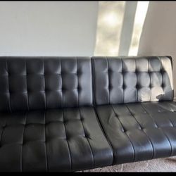 Faux Leather Futon Couch 