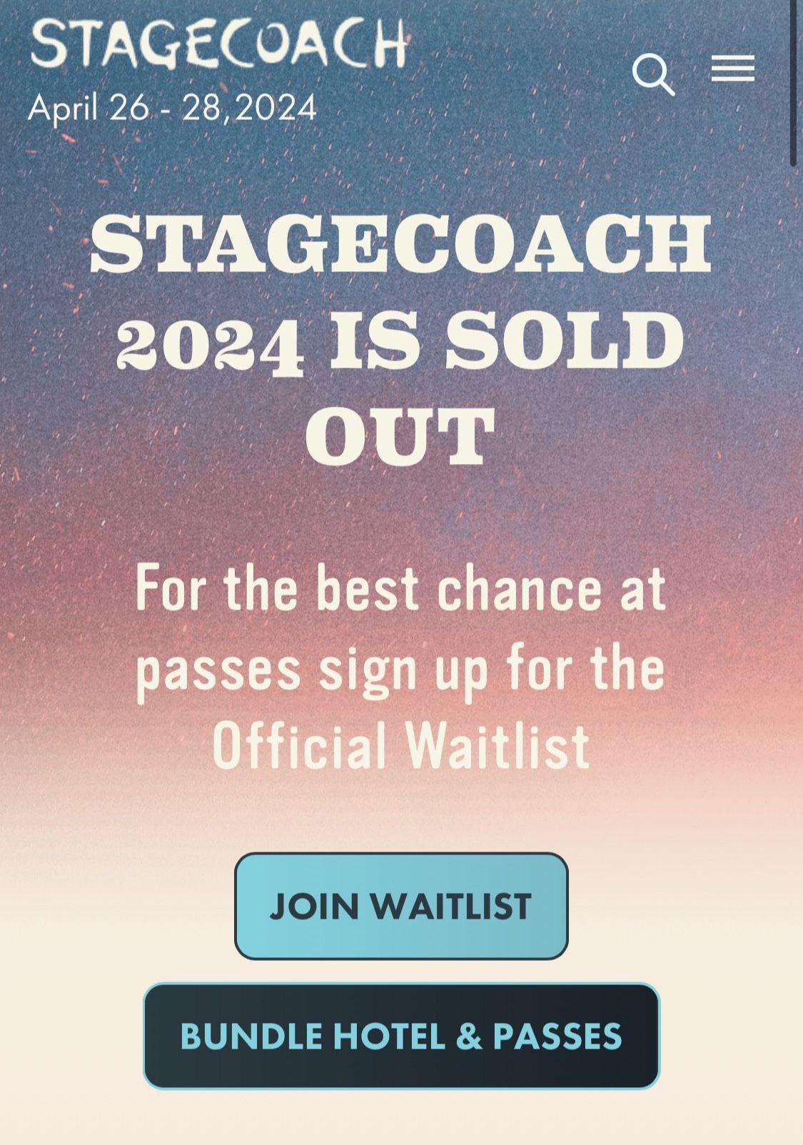 Stagecoach GA Tickets 