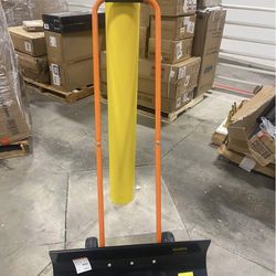 New 54 in. Bi-Metal Handle Metal Snow Shovel with Wheels with 30 in. Wide Blade and Adjustable Handl