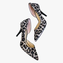 Michael Kors Heels Leopard Print Fur “Nathalie” Shoe W US 8.5 39 EU Stilettos