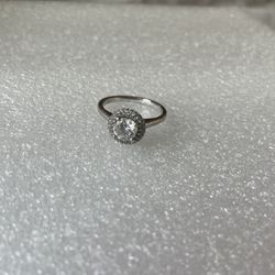 Size 9 Sterling Silver CZ Engagement ring
