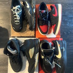 Lot Of Nikes Size 13: Off white AF1, Jordan 5 Metallic, UNDFTD Nikes, Jordan 1 Bred Low 