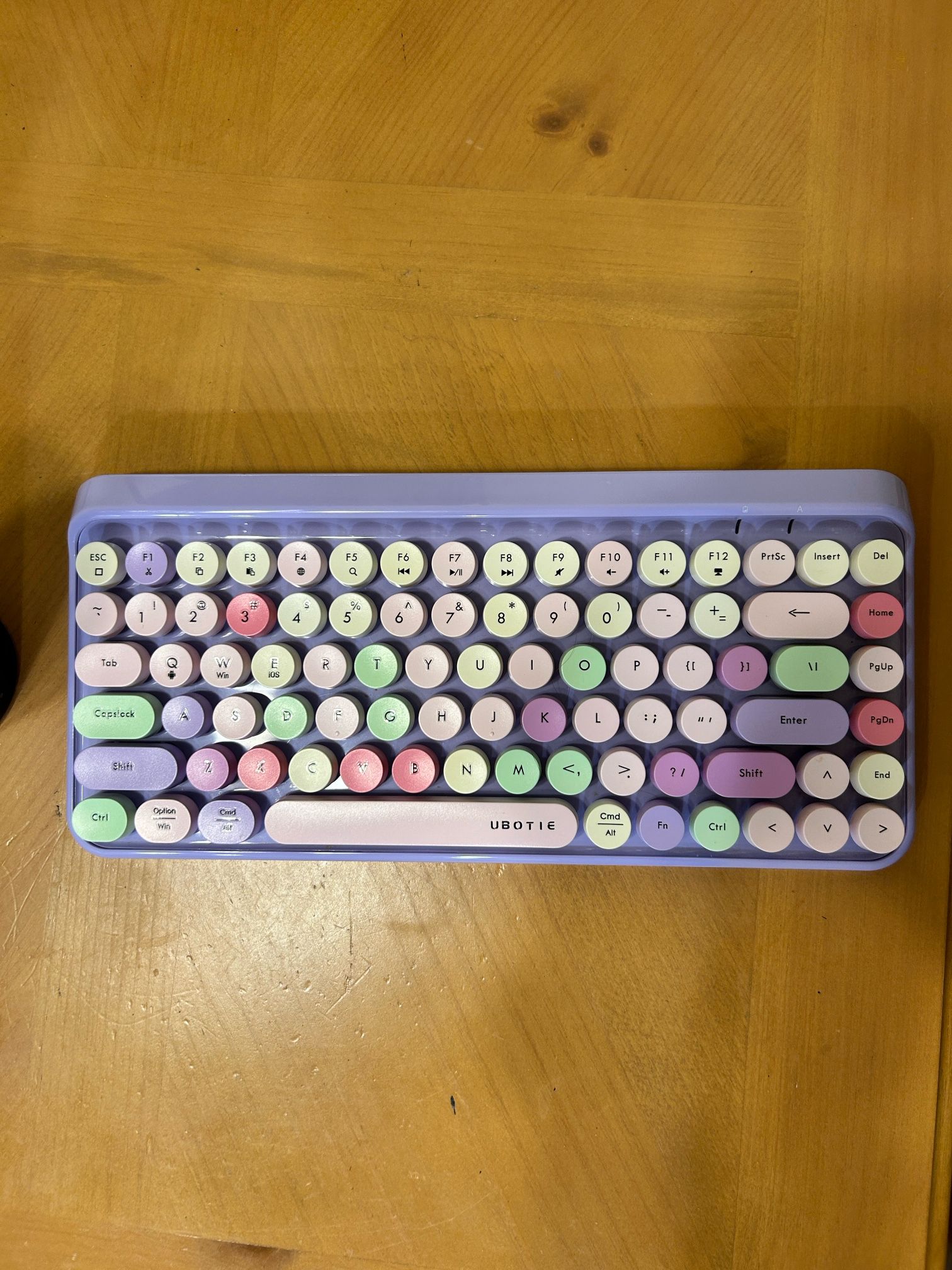 UBOTIE Portable Bluetooth Colorful Computer Keyboards Wireless Mini Compact