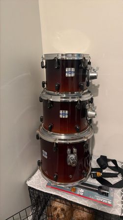 Yamaha Stage Custom Advantage Nouveau 3 Rack Toms Burgundy Red Drum Shells