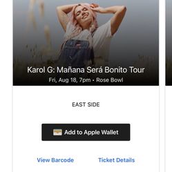2 Karol G Tickets 8-18-23 