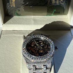 Audemar’s Piguet Skeleton Iced Out Moissanite Watch