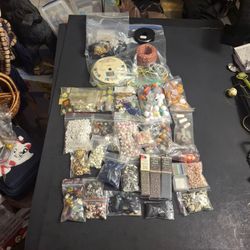 Huge Pre-Sorted Destash Lot Of Jewelry Making & Craft Supplies - Over 25 Bags Mostly New