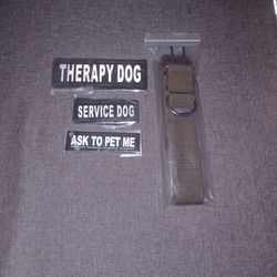New Dog  Collar With Service Dog And Therapy Dog And Ask To Pet Me That Go On The Collar 