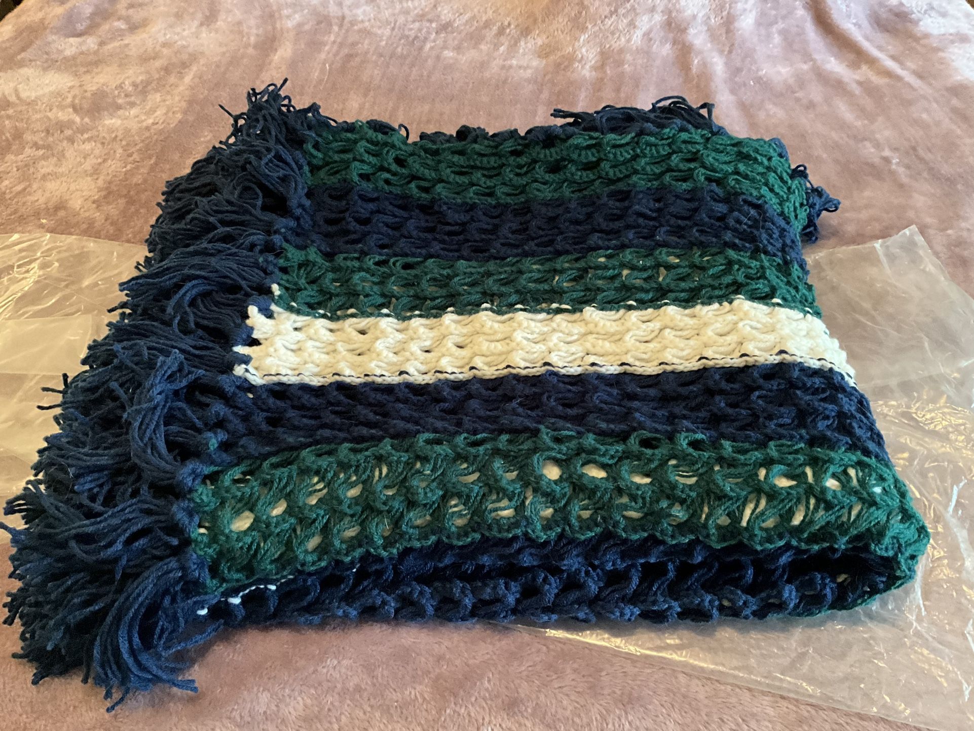 Hand Crocheted Afghan 36x72