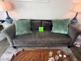 Large Gray Velvet Sofa / Couch – Super Comfy – $175