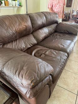 Faux Leather 3 Pieces Sofa 