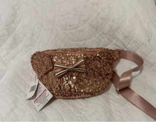 Loungefly Disney Parks Minnie Mouse Rose Gold Sequin Fanny Pack
