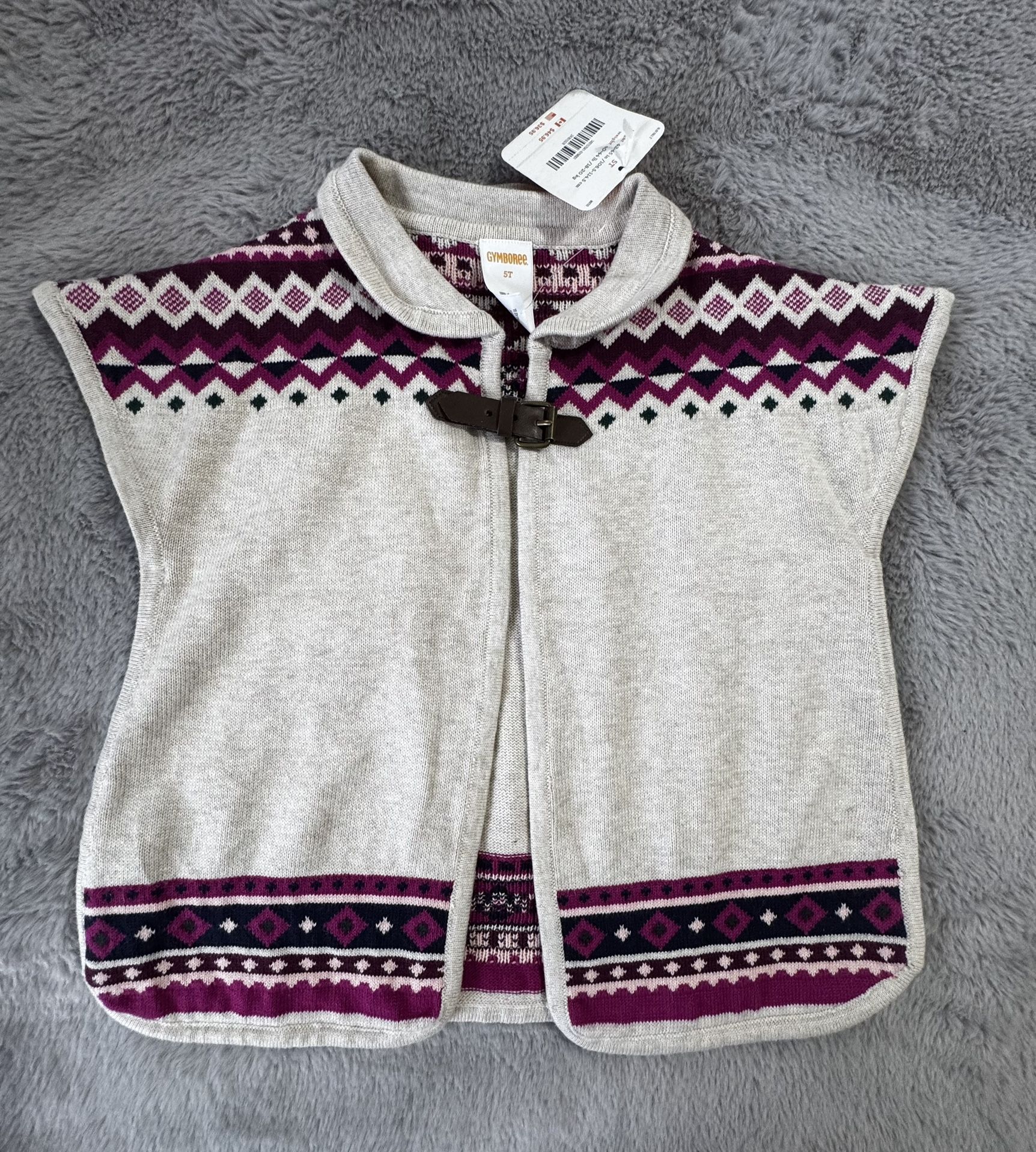 5T Little Girl-Gymboree Poncho, brand new