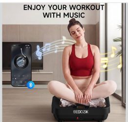 New 450 Lbs Vibration Plate Exercise Machine Black Bluetooth Full Body Workout